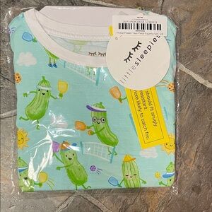 Little Sleepies Fun Pickle Pajama Set - Light Blue